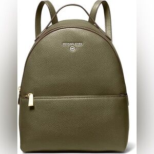 Michael Michael Kors Valerie Medium Pebbled Leather Backpack - Olive